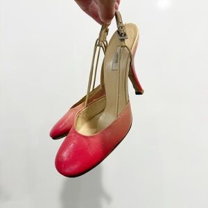 Prada Vintage Ombré Pink Slingback Pump Heels